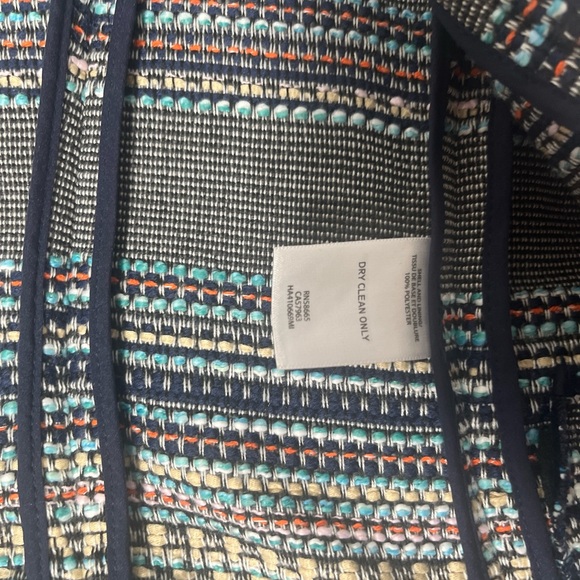 Women’s Halogen Stripped Multicolored Boho Fringe Long Sleeve Jacket Size Medium - Picture 8 of 13